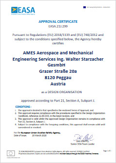 EASA 21J 299 DOA Certificate